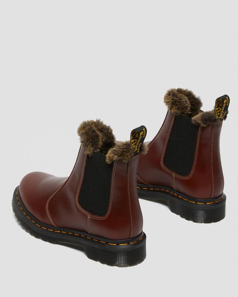 Dr Martens 2976 Leonore Faux Fur Gevoerde Laarsjes Dames Bruin | NL 659RVD